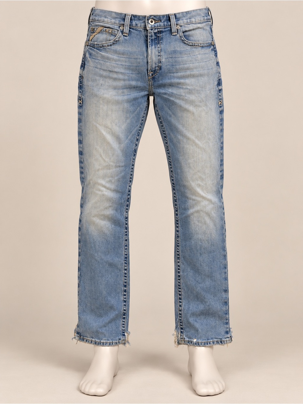 Ariat M7 Slim Fit Straight Leg Light Wash Jeans 36x34 Frayed Hem
